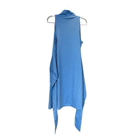 Vince Women’s Sleeveless Mock Neck Pima Cotton Dress Pool Blue Sz Large New $225 - Picture 2 of 5